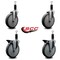Service Caster 6'' Thermoplastic Rubber Wheel Swivel 1-1/8'' Expanding Stem Caster Set 2 Brakes, 4PK SCC-EX20S614-TPRB-2-PLB-2-118 - alternate 2